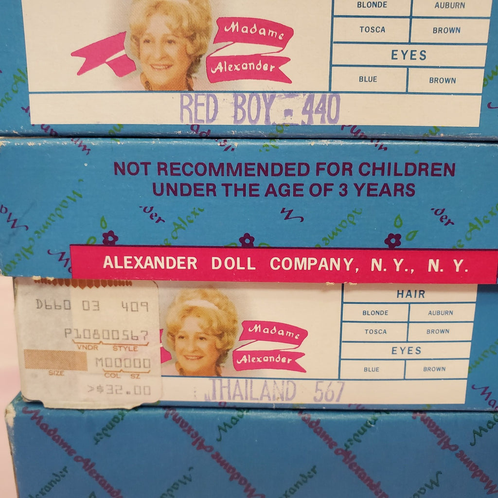Set Of 4 Vintage Madame Alexander Miniature Showcase Series Dolls