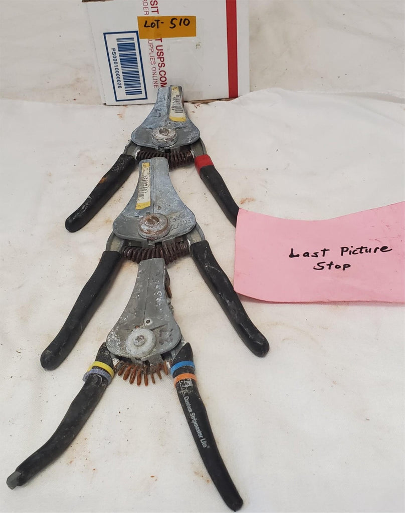 Lot of 3 Electrical Wire Stripper Spring-Loaded Tool LOT-510