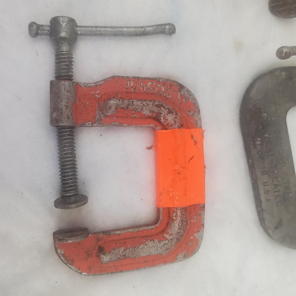 Lot of 6 Hargrave 1 1/4 Heavy Duty Metal C-Clamps Hand Tools LOT-698