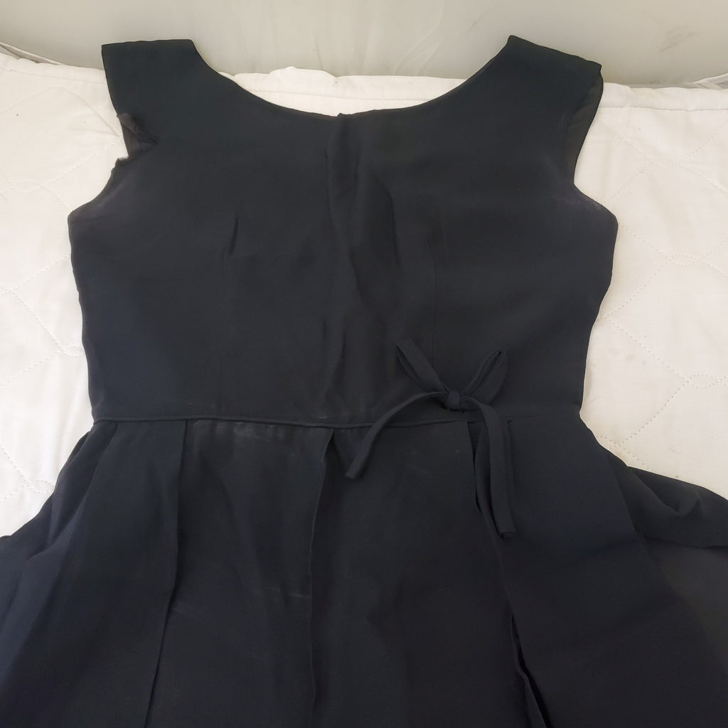 Vintage Women Fashion Sleeveless Black Dress