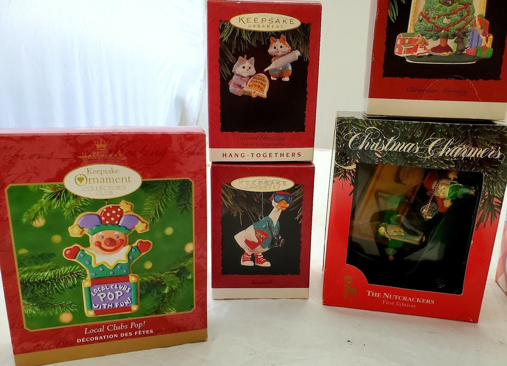 Vintage Lot Hallmark Keepsake Club pop Kittens, Nutcracker Christmas Ornaments