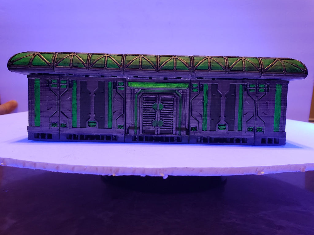 3D Printed Hand Painted Cyberglow City Charming Terrain Modular Gun Store