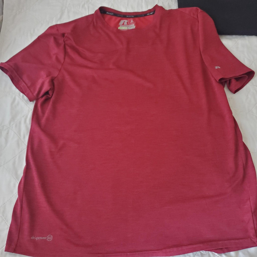 Lot of 4 Assorted Size M 38-40 Russell & Other Brand Dry Fit Short Sleeve Shirt 
