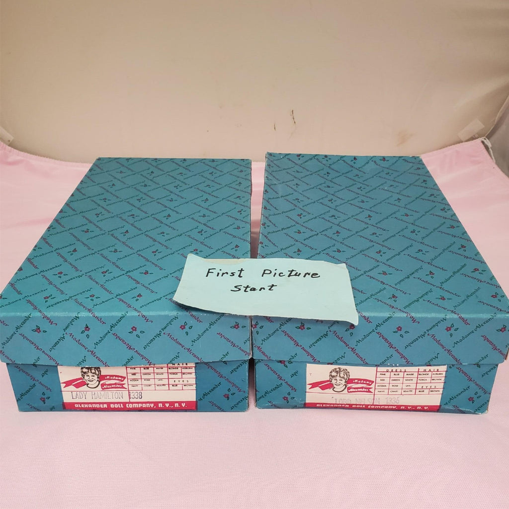 Madame Alexander #1336 Lord Nelson #1338 Lady Hamilton Dolls with Original Box