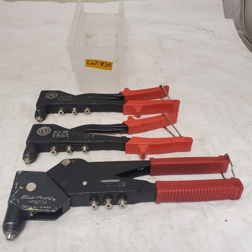 Lot of 3 Klik Fast Rivet Tools & 1 Blue-Point HPR50 Rivet Tool LOT-430