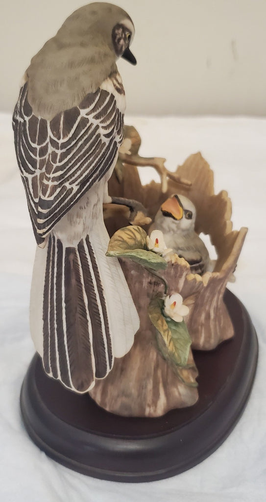 Homco 1994 Mockingbird Figurine by Tamiki Mizuno Mother & Baby Birds Masterpiece