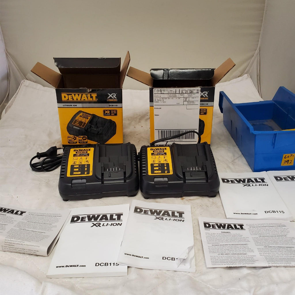 Lot of DEWALT DCB115 12-Volt to 20-Volt Lithium-Ion Battery Charger LOT 392