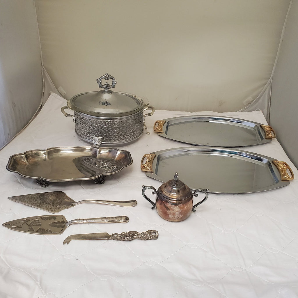 Vintage Silverplate Gravy Serving Boat Tray Dish