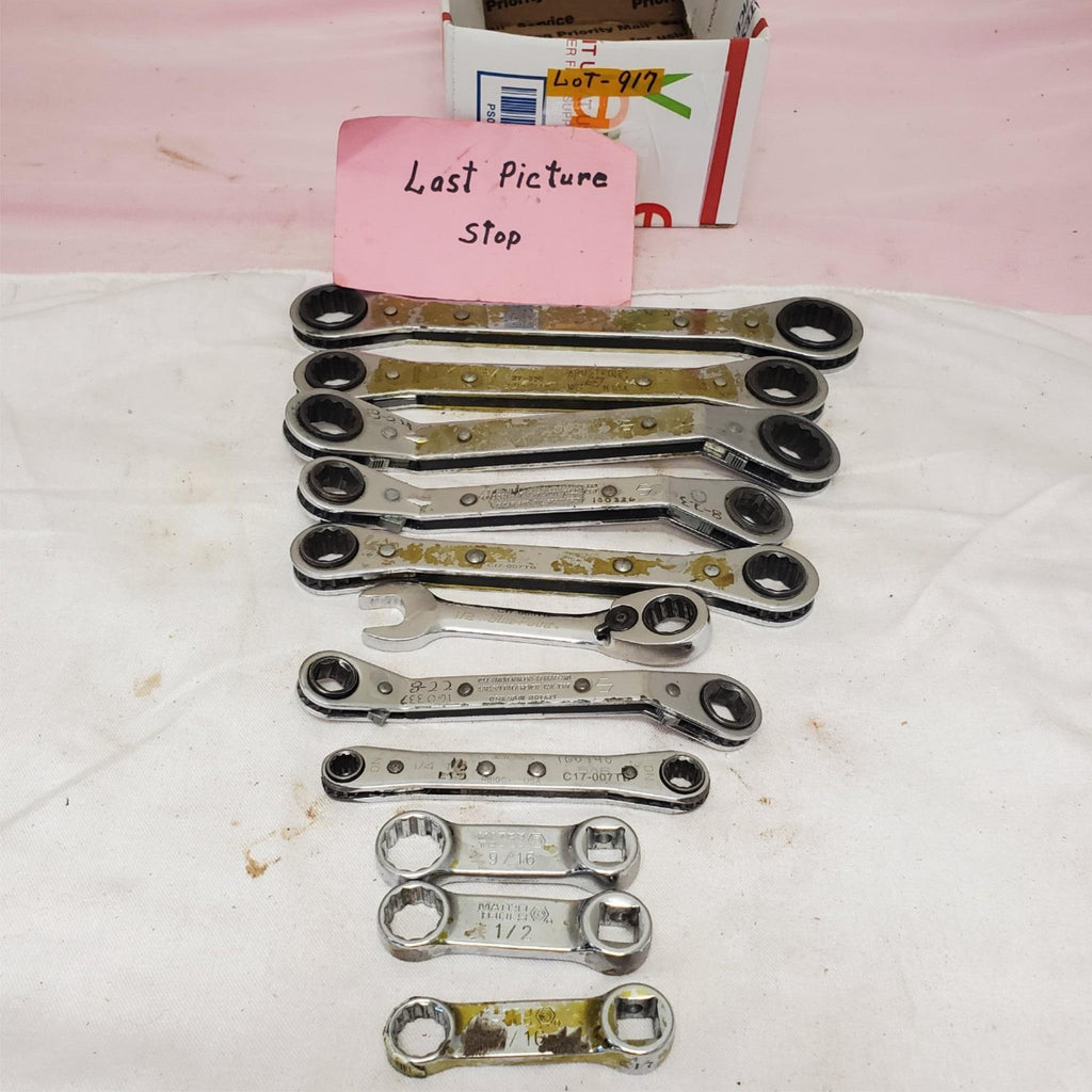 Lot of 11 Assorted Ratcheting Box End Wrench Set LOT-917