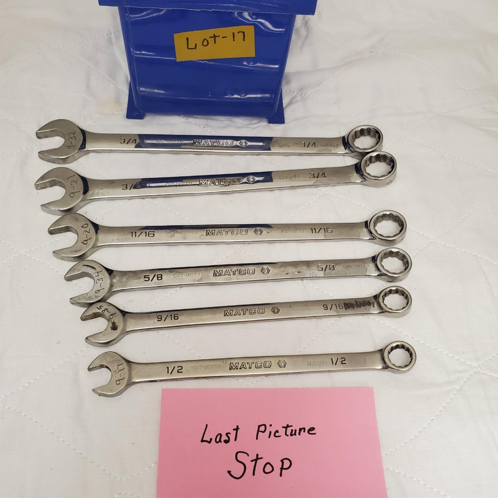 Lot of 6 Assorted Matco Combination Wrench Set Lot-17
