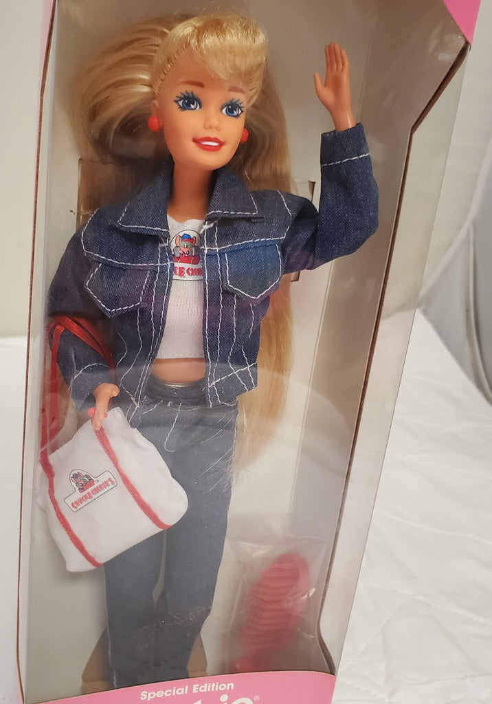 2000s Barbie Chuck E. Cheese Special Edition Doll Denim Outfit Logo Tot