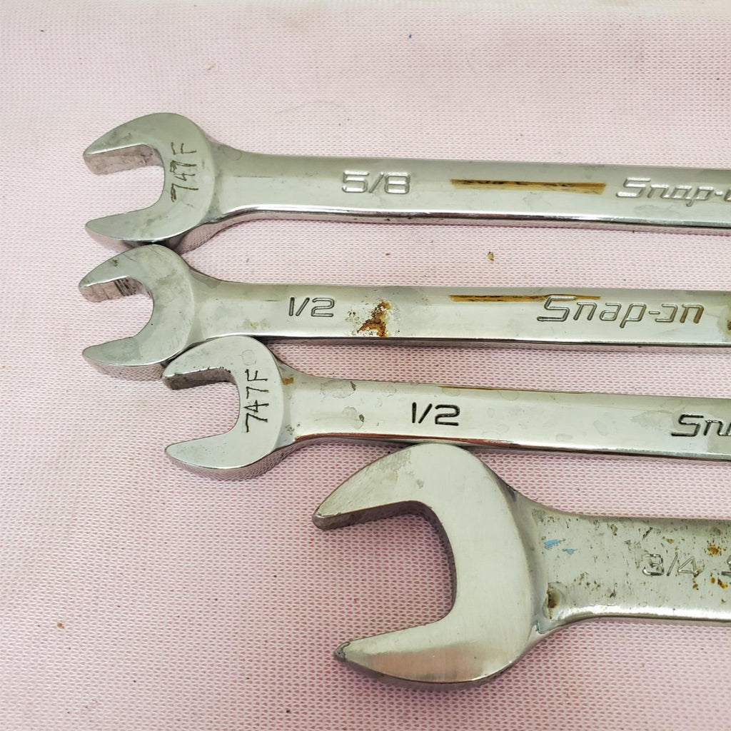 Lot of 4 Snap-on Assorted Size Combination Wrenches LOT-764