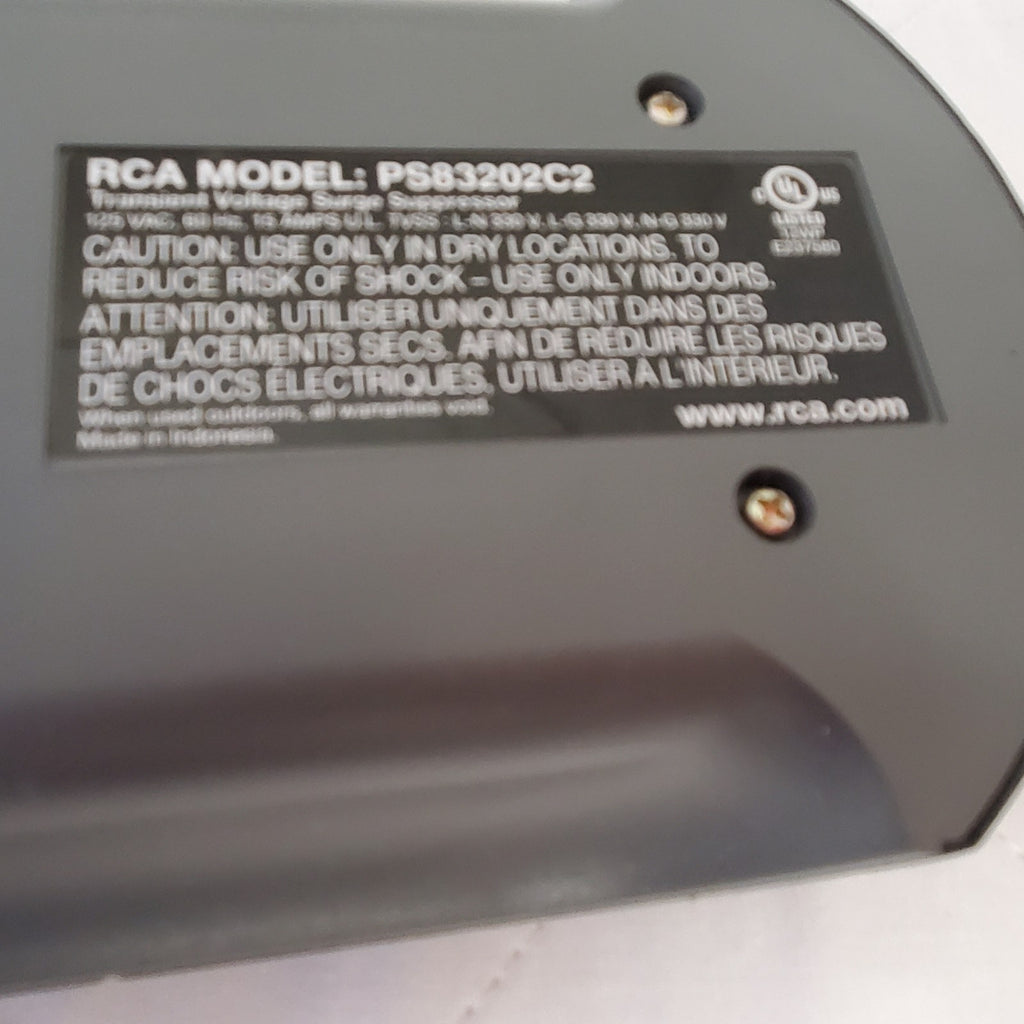 RCA Surge Protector Model PS83202C2 8 Outlet 7 layers of Protection