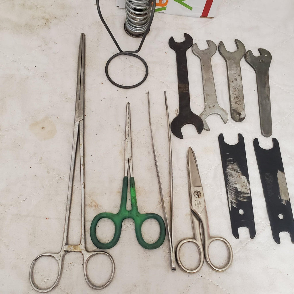 Lot of Assorted Surgical Forceps Scissors Tweezers and Small Wrenches LOT-901
