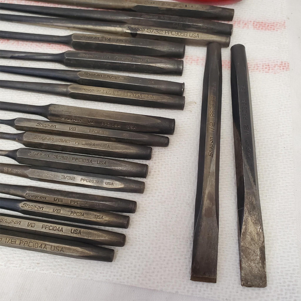 Lot of Assorted Snap-On Tools Starter Punch Flat Chisel Kit & Pillers LOT-1045