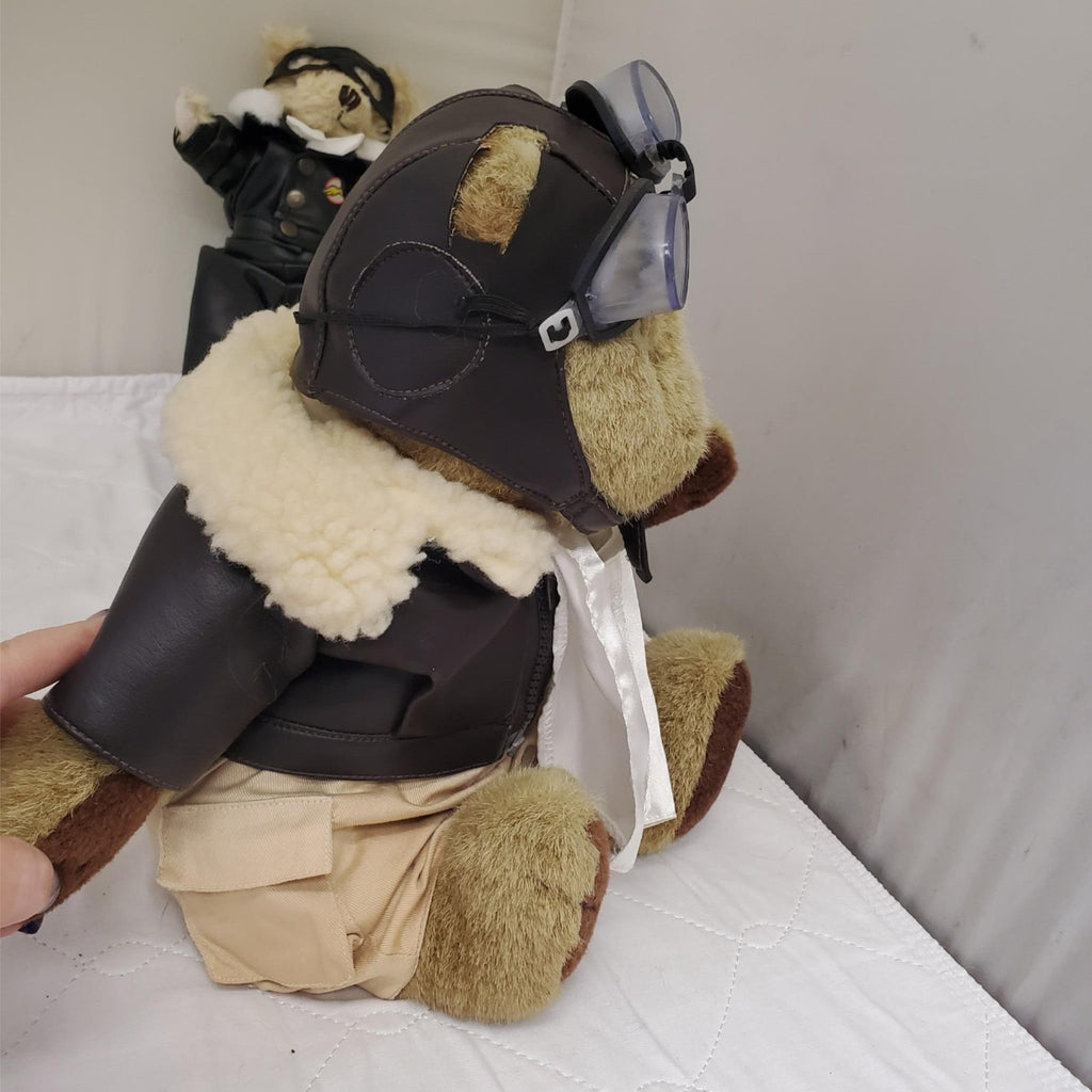 Aviator Pilot Bear Plush With Jacket Cap Scarf Goggles & Bear of Long Stuff Toy