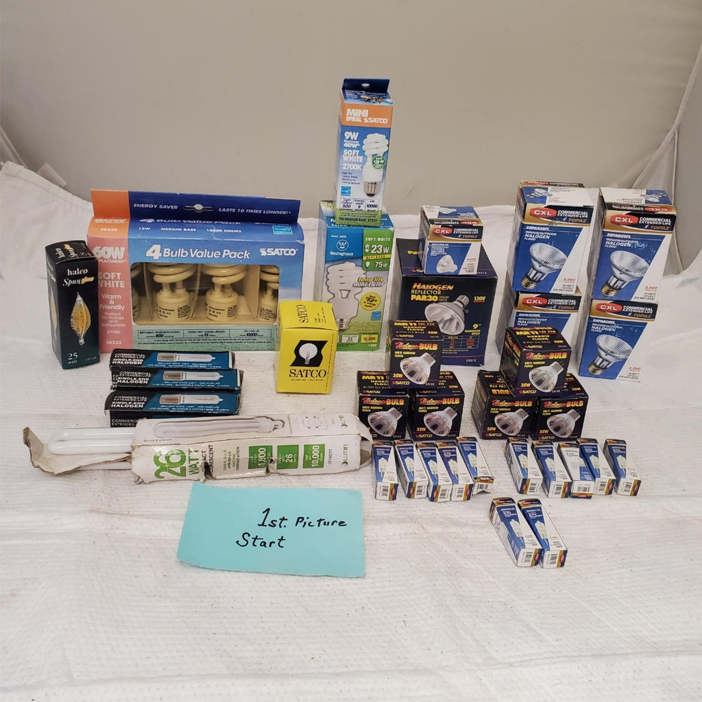 Lot of Multi Brand Assorted Light Bulbs Reflectors