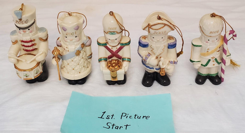 Lot of 5 Lenox Nutcracker Ornaments Set Holiday Figurines 2000–2004 Festive