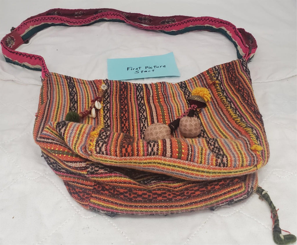 Vintage Cotton Handmade Peru Shoulder Bag