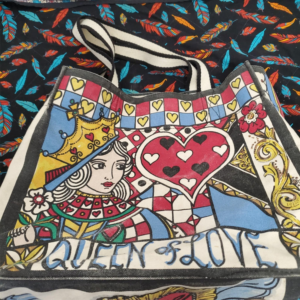 Brighton Queen of Love Canvas Tote & David Textiles Feather Pattern Fabric Quilt