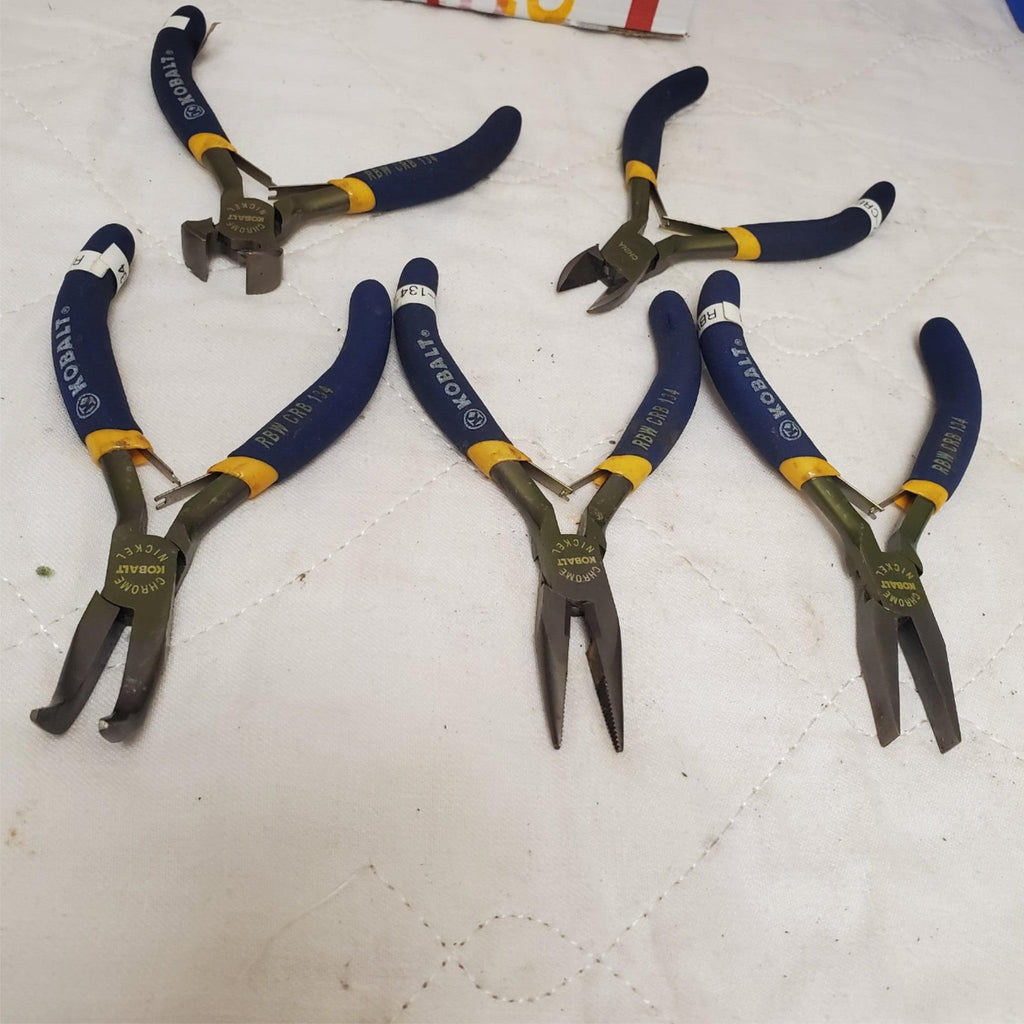 Lot of 4 Kobalt Chrome Nickel Jewelry Pliers with Dipped Handles LOT-665