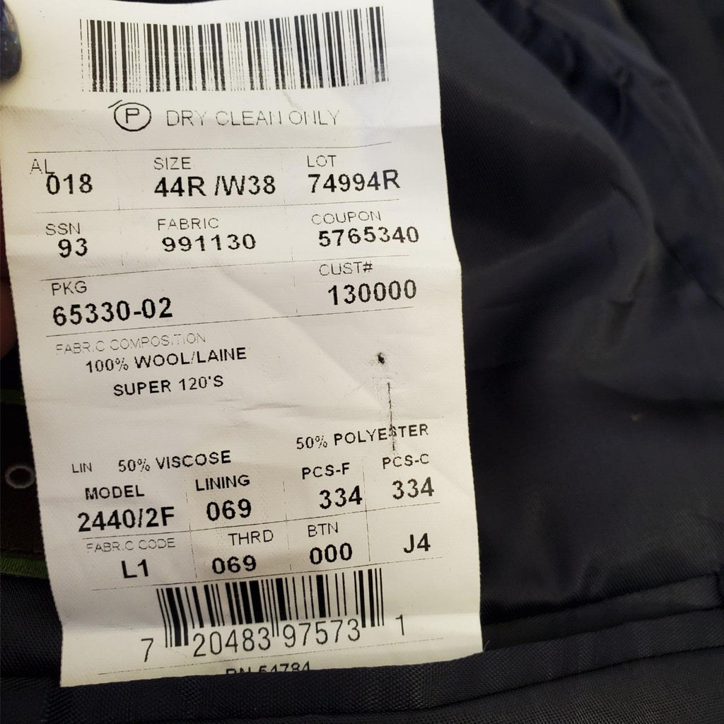 Joseph Abboud Collection Men's Navy Blue Blazer Suit Jacket Sport Coat 44R