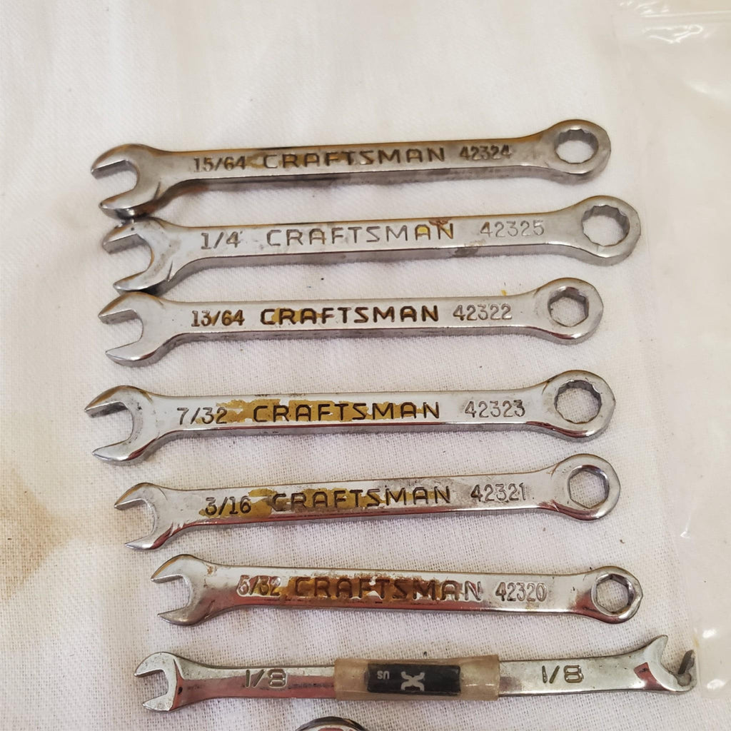 Lot of 12 Vintage Midget Craftsman Combination Wrench Set LOT-860