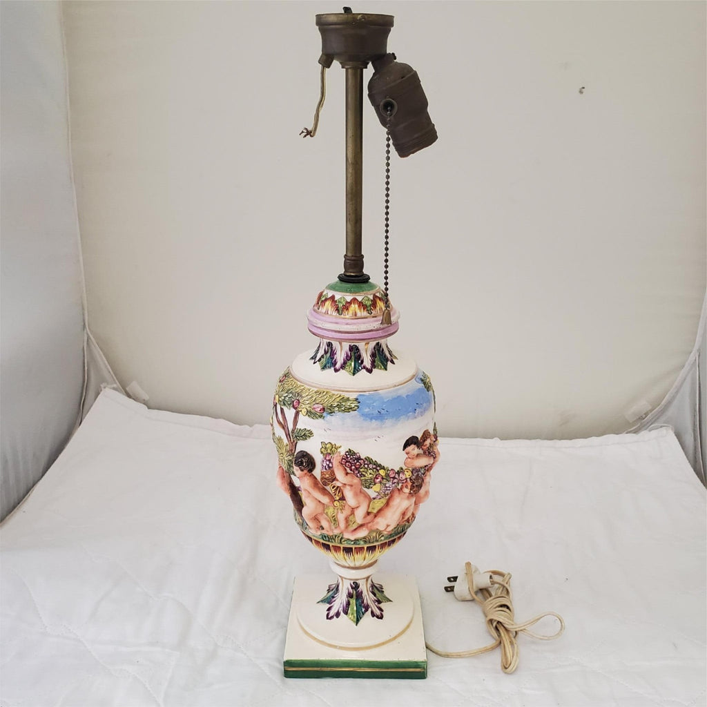 Vintage Antique Painted Italian Table Lamp
