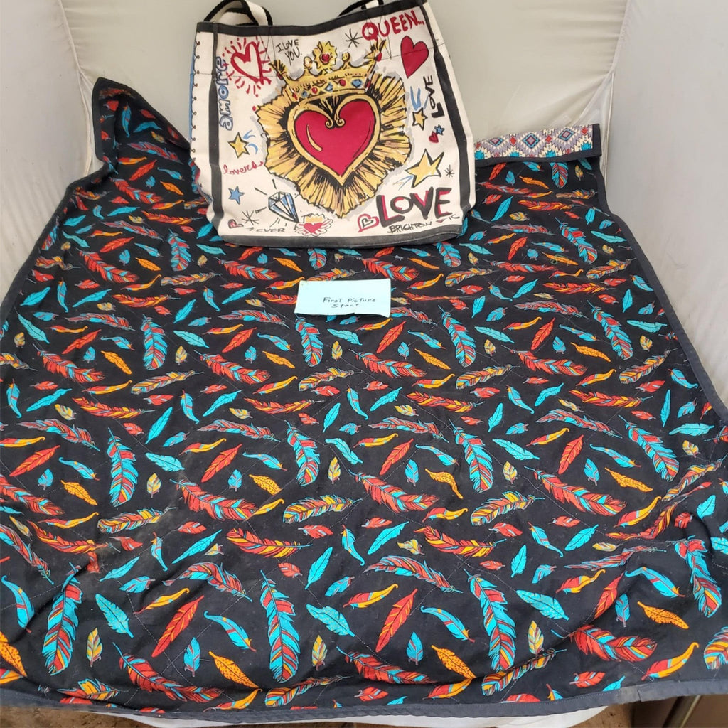 Brighton Queen of Love Canvas Tote & David Textiles Feather Pattern Fabric Quilt
