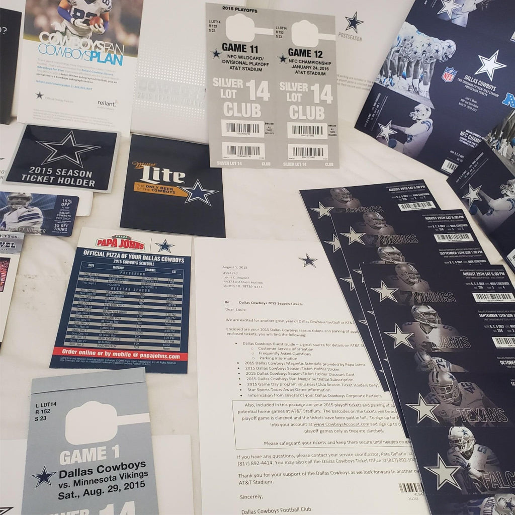 Dallas Cowboys 2015 Season Tickets Collection