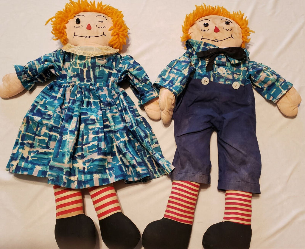 4 Vintage Hand Puppets and Dolls Knickerbocker Raggedy Ann and Andy