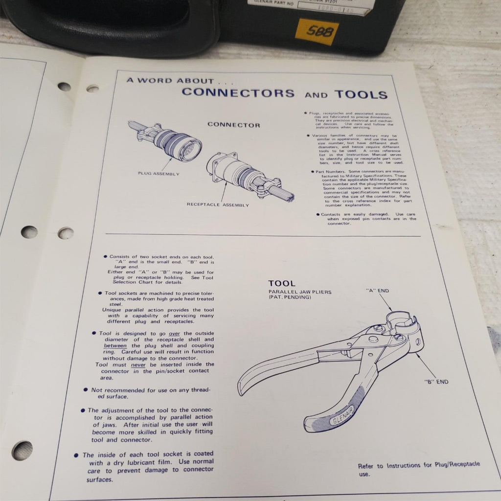 Glenair TG80 Circular Connector Tool Kit LOT 588