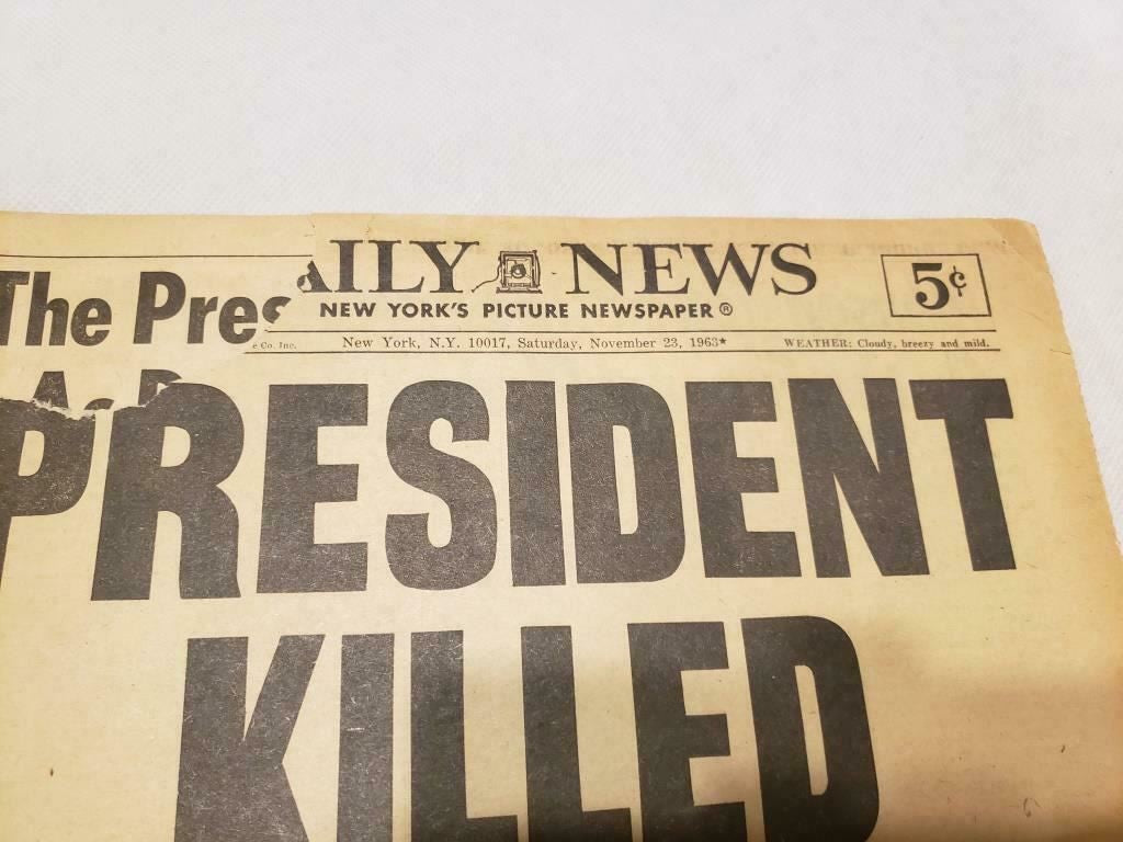 Vintage Newspaper New York Daily News November, 23, 1963 President JFK Killed