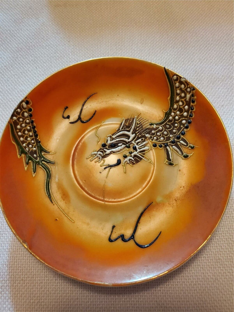 Demitasse China Dragonware Tea Cup & Saucer - Orange Fairyland