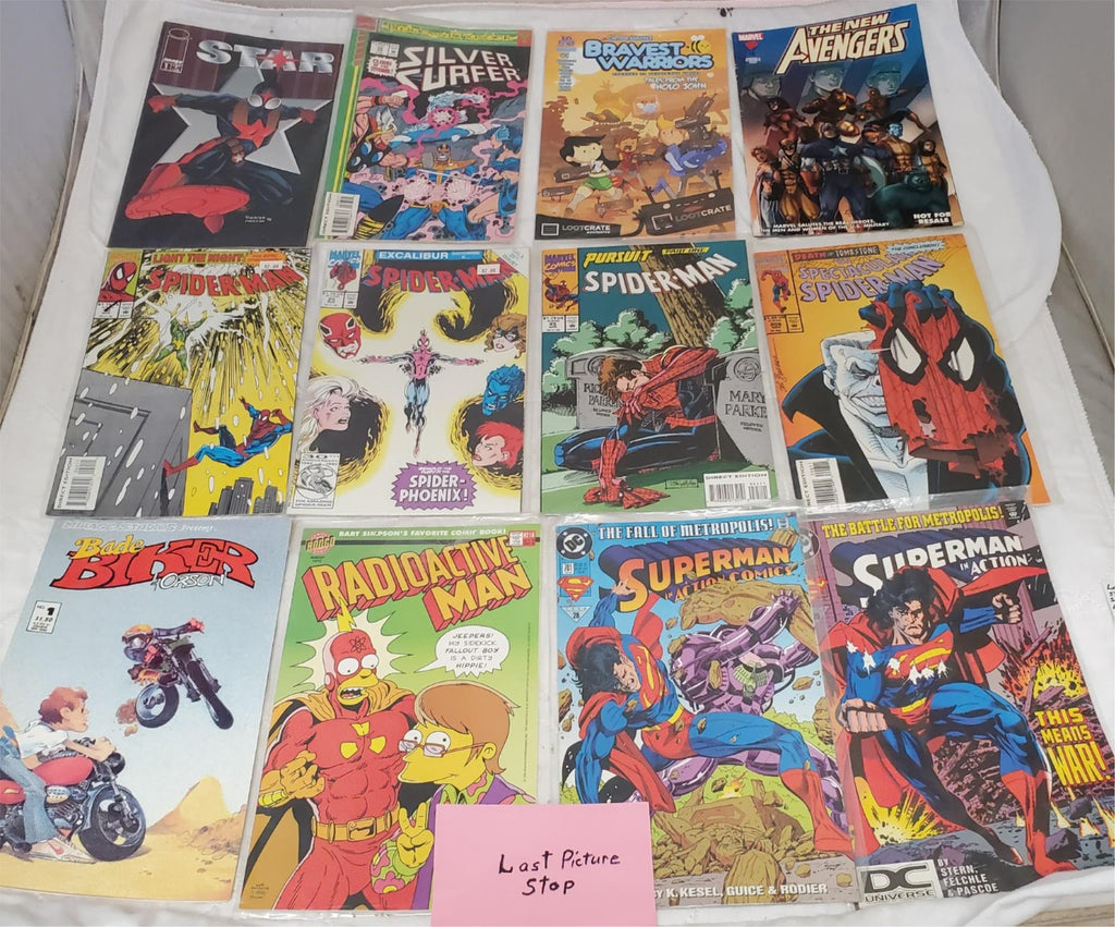Lot of 12 Star SilverSurfer DC Marvel Superman Spiderman & Other Comic Books #10