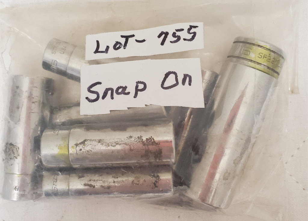 Lot of 9 Snap On Deep Chrome Assorted Socket Set LOT-755