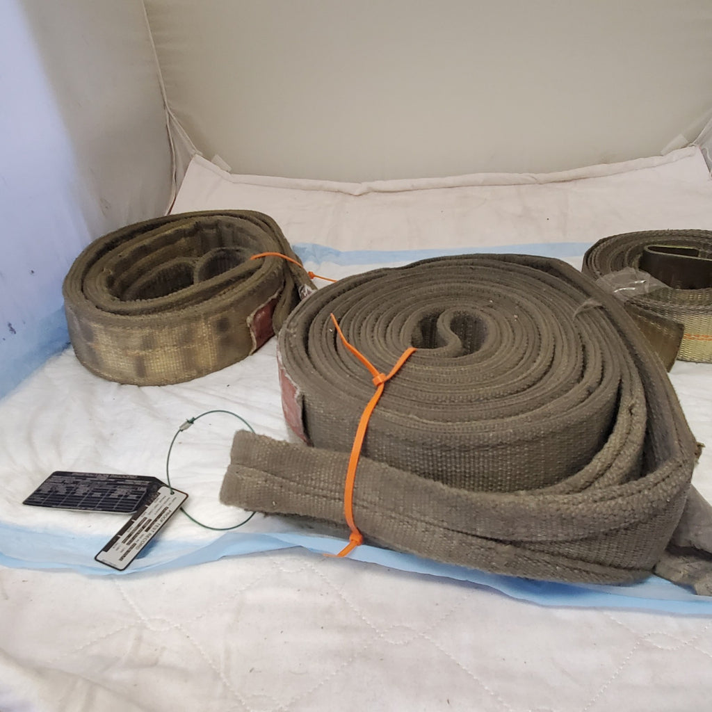 Military Green Canvas Cargo Tie-Down Strap Lot