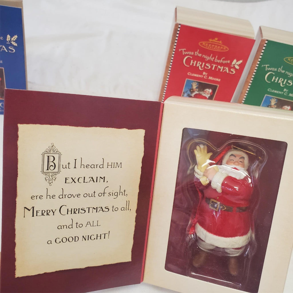 Set of 4 Hallmark Keepsake Ornament 2001 “Twas The Night Before Christmas” 