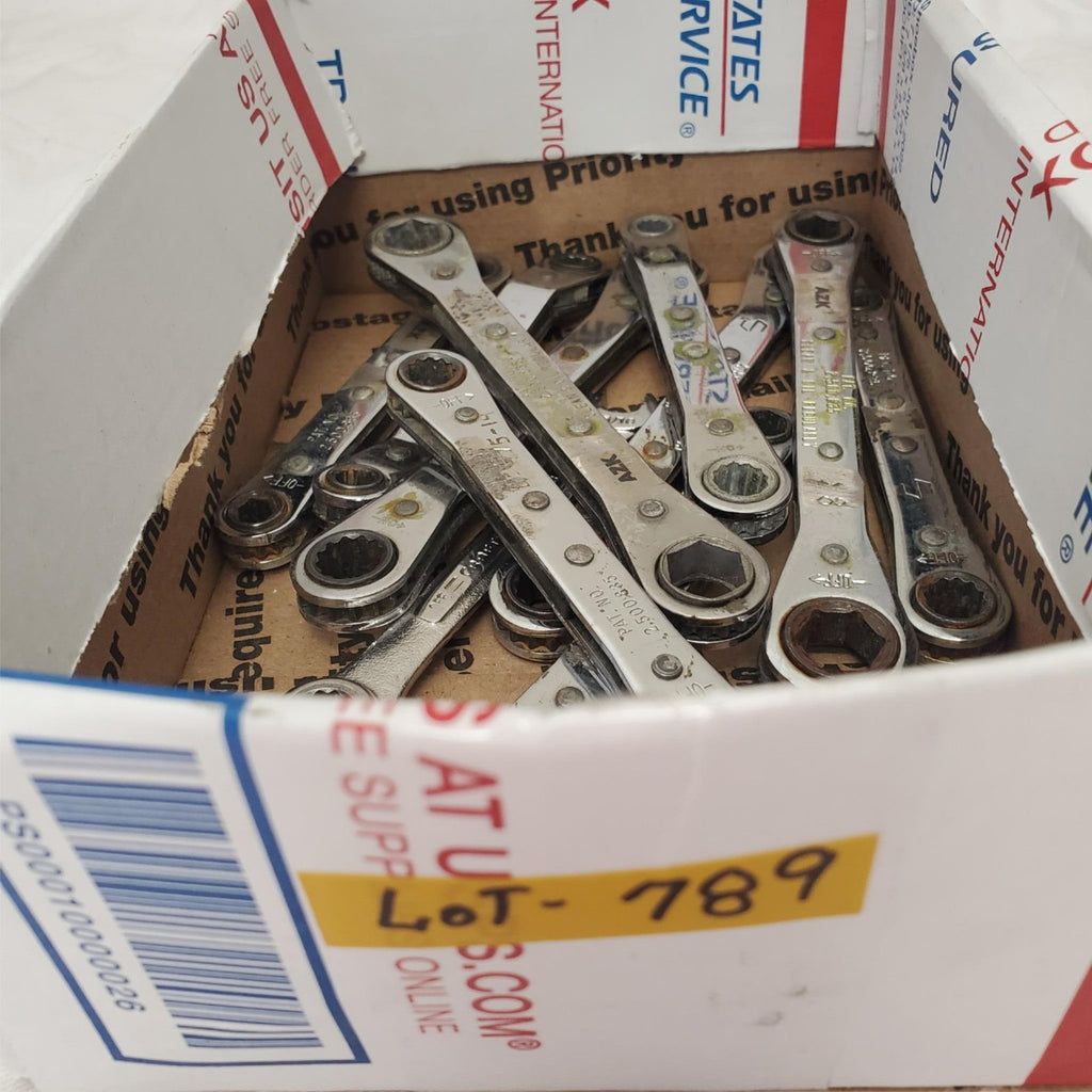 Lot of 11 Assorted Ratcheting Box End Wrench Set LOT-789