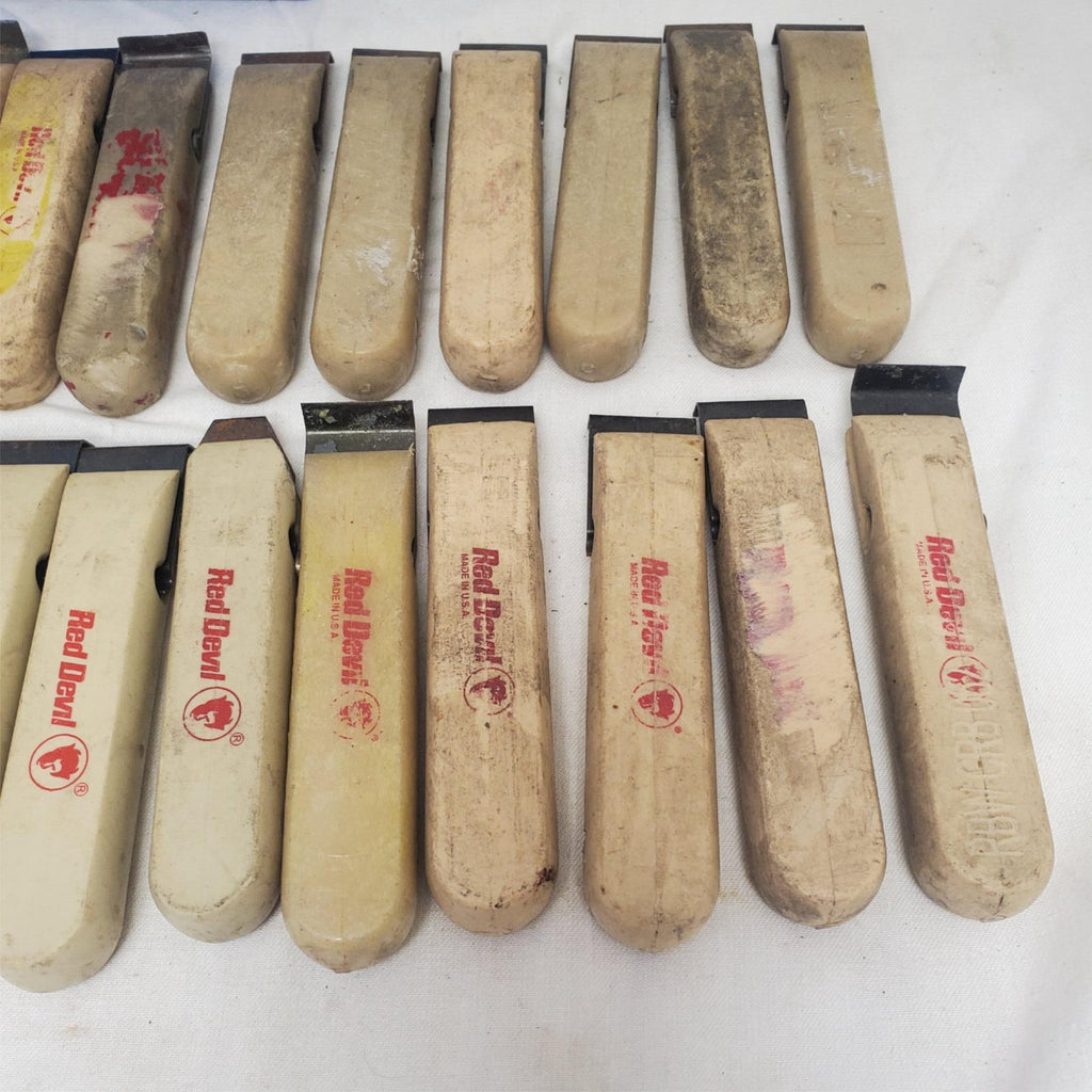Lot of Assorted 24 Red Devil Single Edge Paint Scraper LOT-362