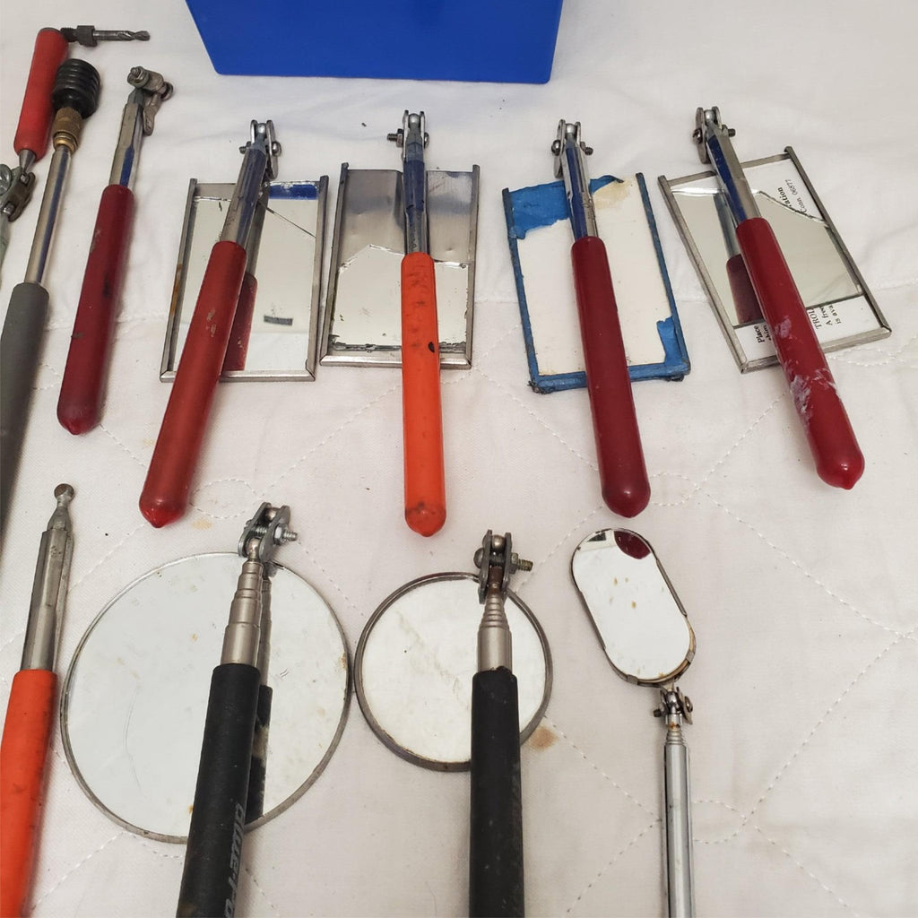 Lot of 15 Assorted Telescoping Inspection Mirror & Pickup Magnet Set LOT-7