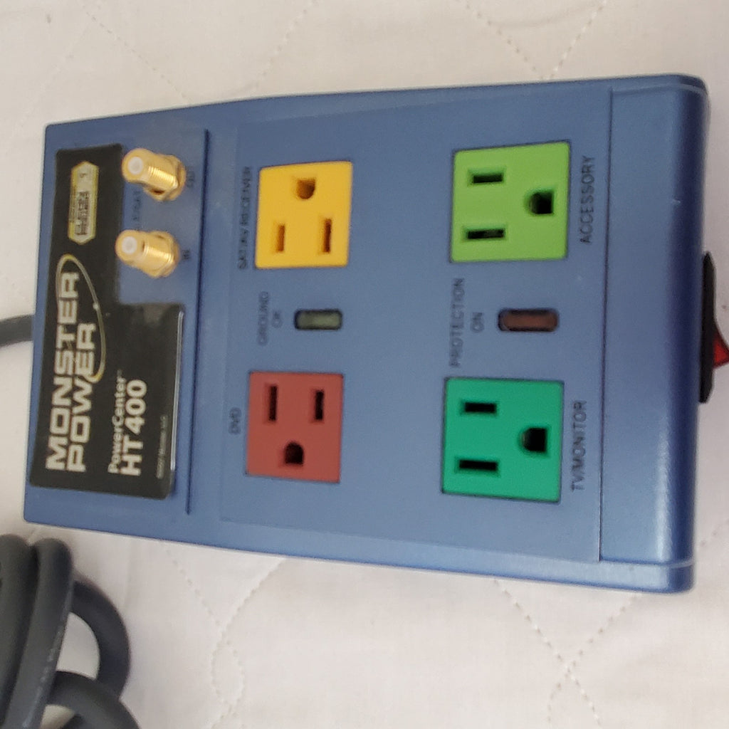 Monster Power 4 Outlet PowerCenter HT 400 1665 Joules Surge Protector Stage 1