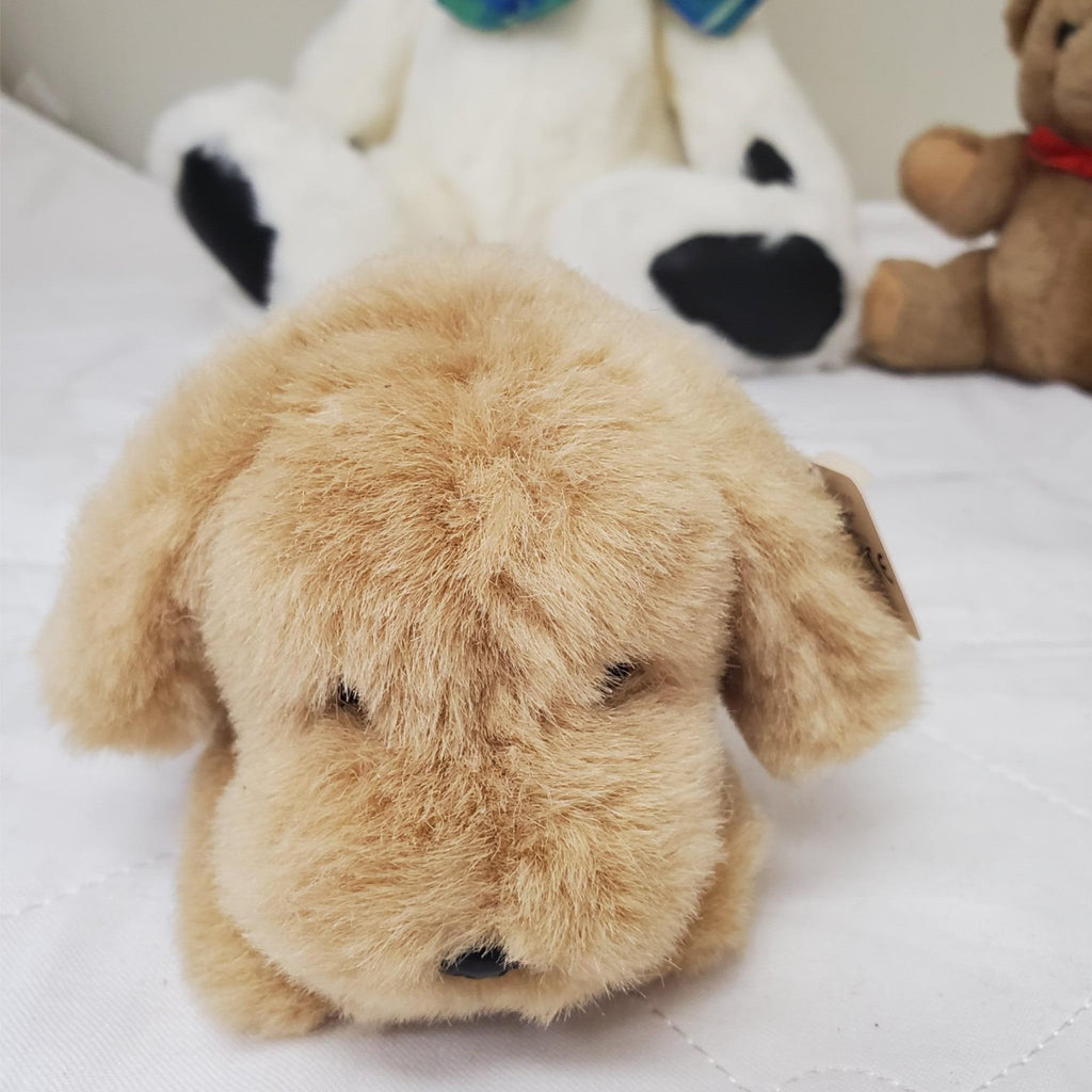 Set of 3 Vintage Plush Stuffed White Brown Bears & Dog Toys