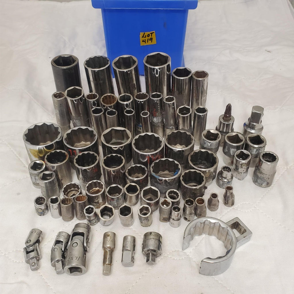 Lot of 69 Assorted Sockets Chrome  LOT-482