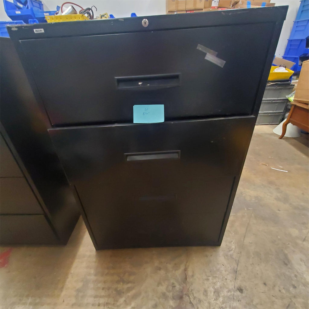 Large 4 Drawer Lateral File Cabinet - Black