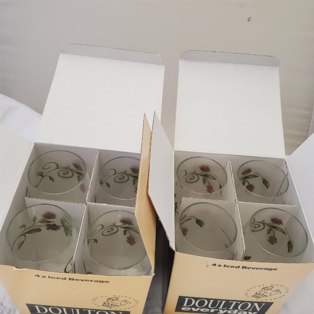Set of 4 of 2 ROYAL DOULTON Cinnabar Iced Beverage Tea Glasses
