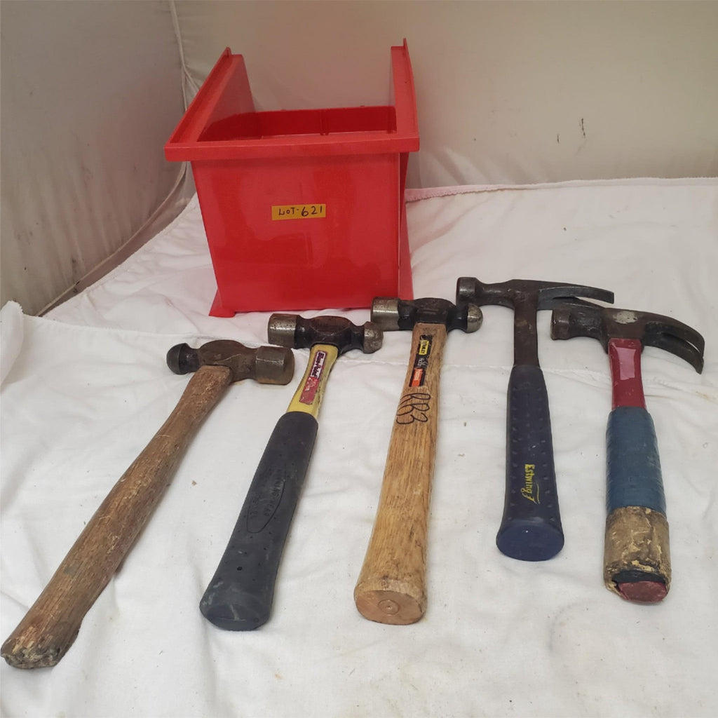 Lot of 5 Assorted Ball Peen & Claw Hammers LOT-621