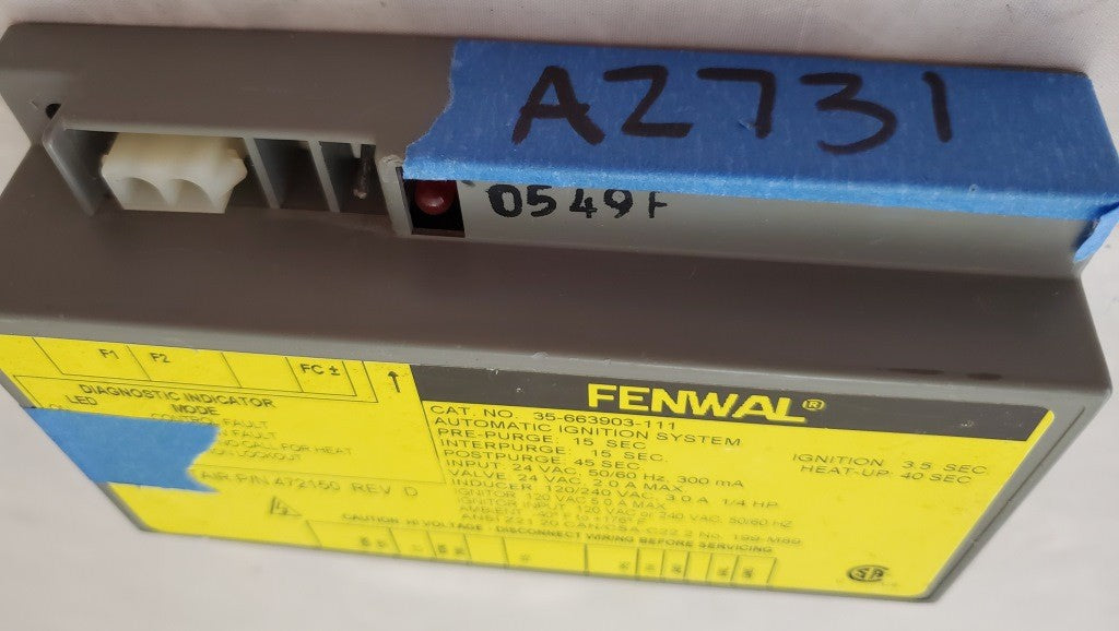 Vintage FENWAL 35-663903-111 Ignition Control Module 24 VAC