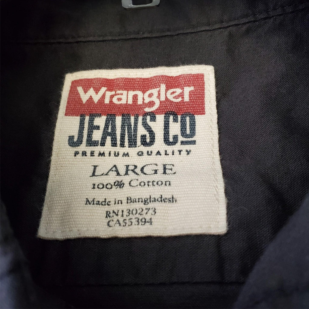 Lot of 4 Mens Wrangler Jeans Co 100% Cotton Long & Short Sleeve Shirt Size L