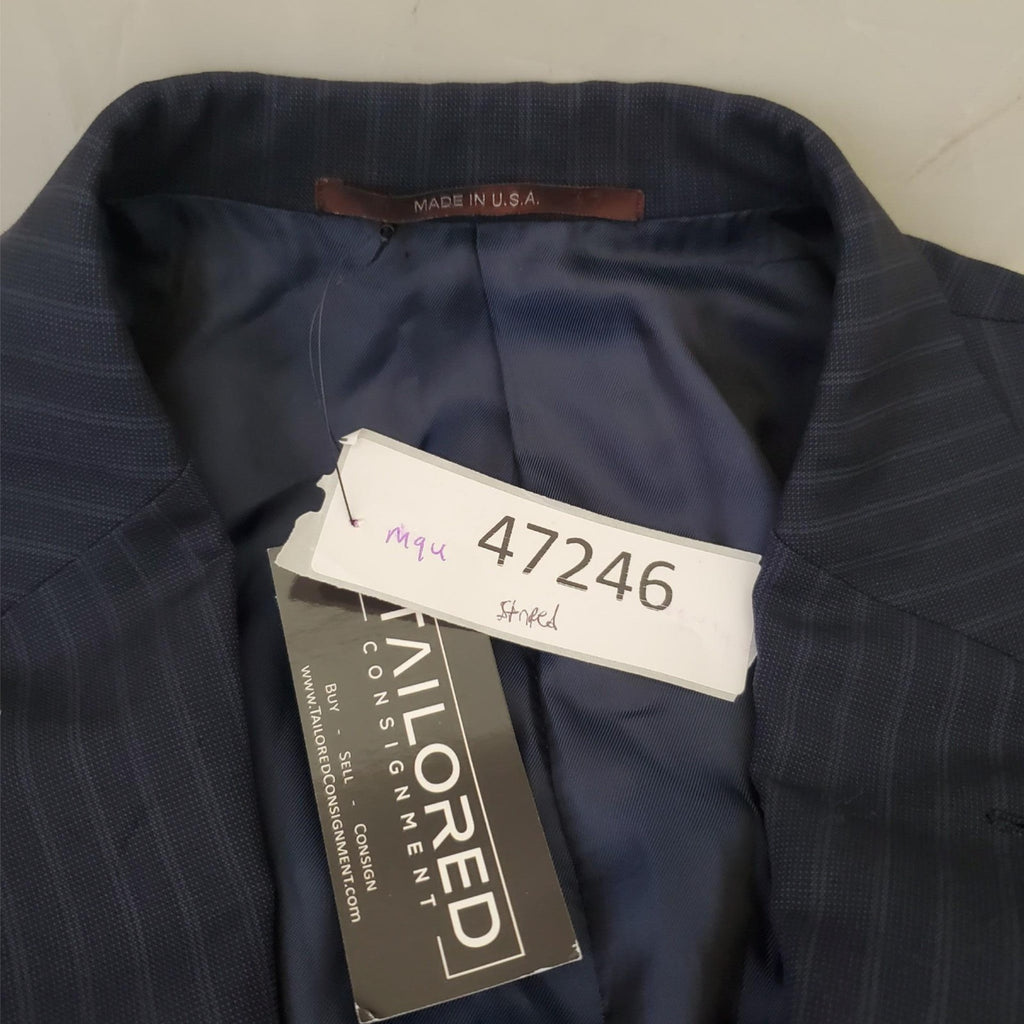 HICKEY FREEMAN 100% Wool Blue Striped Blazer Suit Jacket Sport Coat YB003 40R
